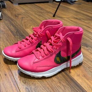 ‼️SOLD‼️Converse Pink High-Top Sneakers with Camo Swoosh